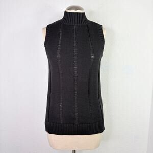 Whitney Port women's Sleeveless knit top, mock neck, size S, cotton blend, fall